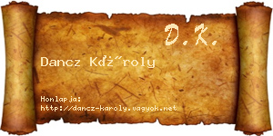 Dancz Károly névjegykártya