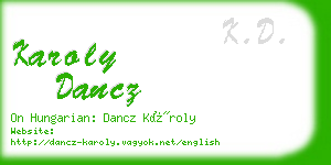 karoly dancz business card